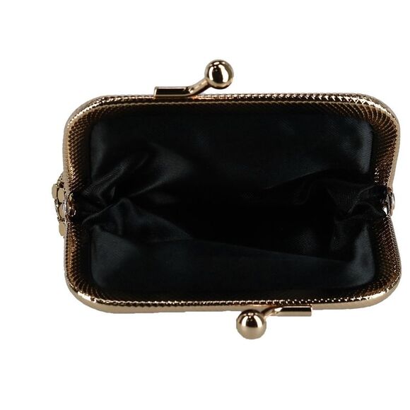 CTM Women's Mesh Pattern Cigarette Case with Lighter Pocket & Kiss Lock Closure - Picture 3 of 3